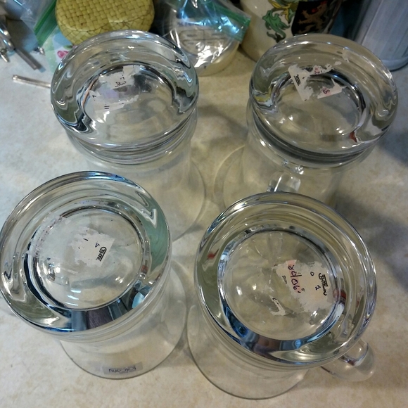 Vtg 70s Handblown Glass Mug Set - Picture 4 of 8